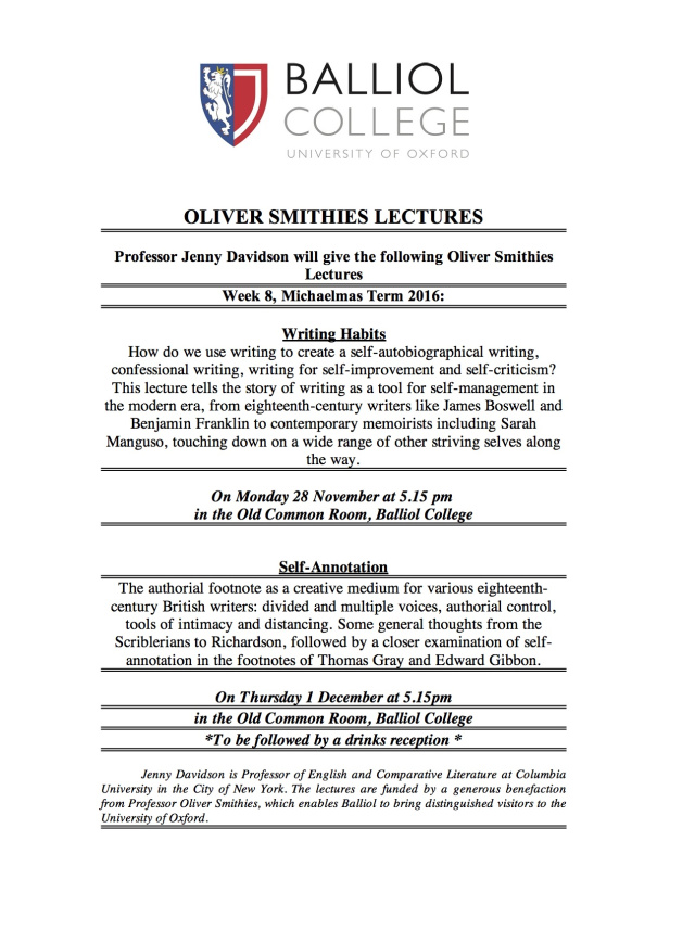 Jenny Davidson - O Smithies Lectures Ad MT 2016.jpg